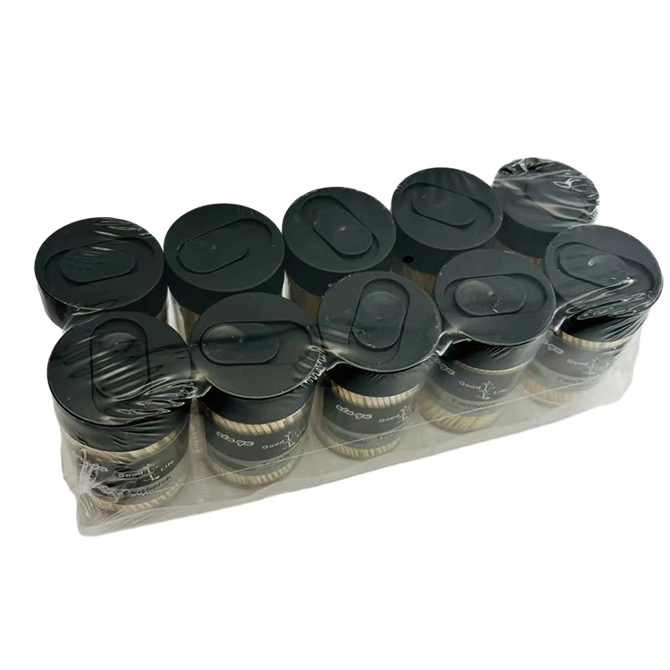 Manufacturer black sliding cover design tooth picks custom Bottle Package Bamboo Toothpicks