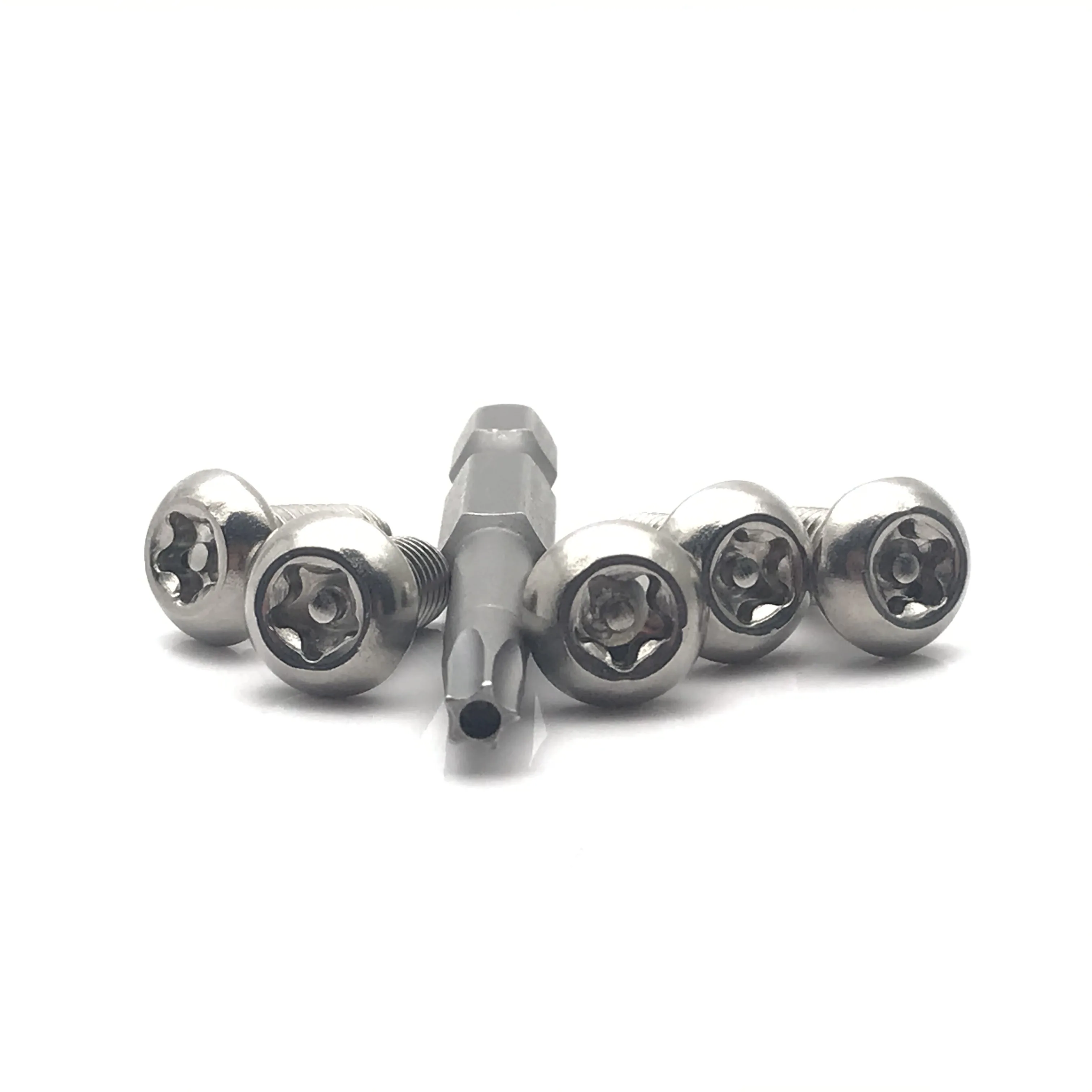 M3M4M5M6 SS304 round button head 5 lobe star machine screw stainless steel torx security screw anti-theft security screws
