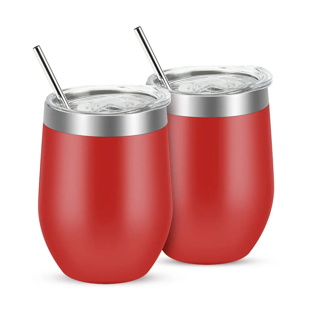 Hot Selling 12oz Double Walled Stainless Steel Wine Tumbler Cup In Bulk