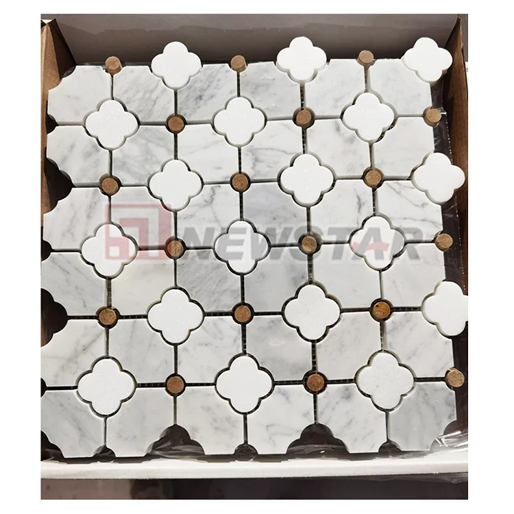 Bathroom tile wall and floor bathroom products black and white marble mosaic wall tile