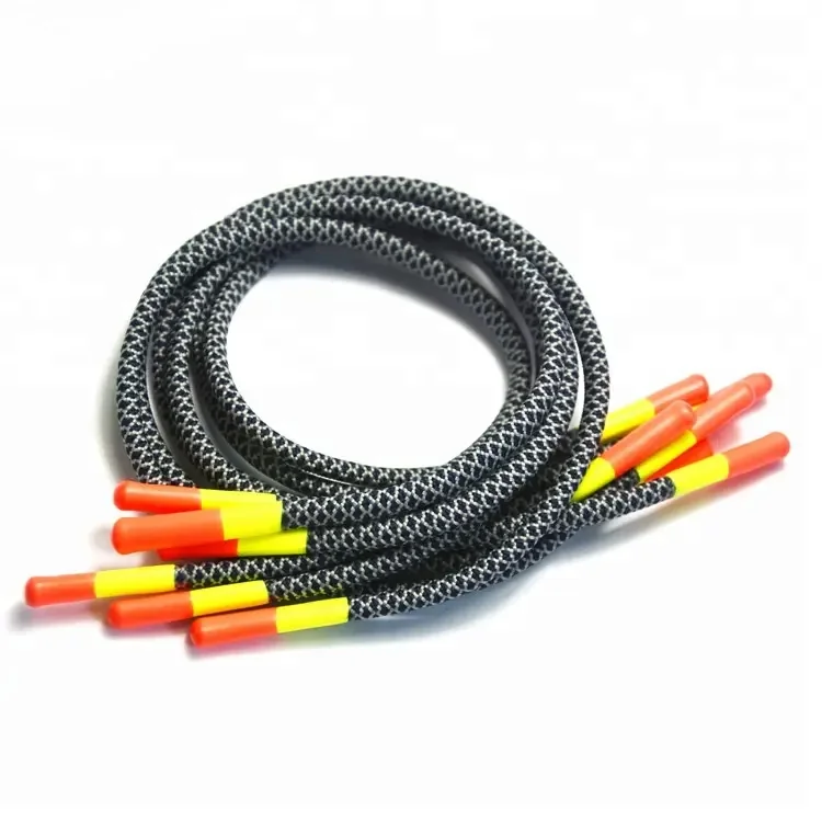 Custom Polyester Round Drawcord with Silicone Tips for Hoodie Shoe String