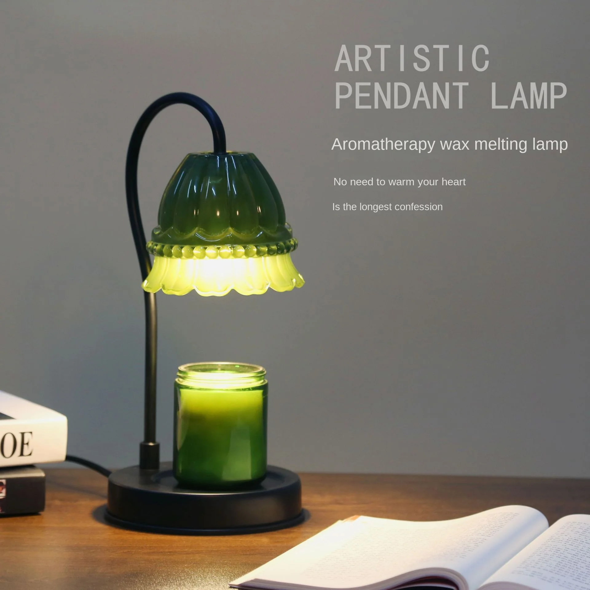 Wholesale Marble Wax Lamp Cute Electric Candle Warmer With 2 Bulb Crystal Clock Living Room Bedroom Decorative