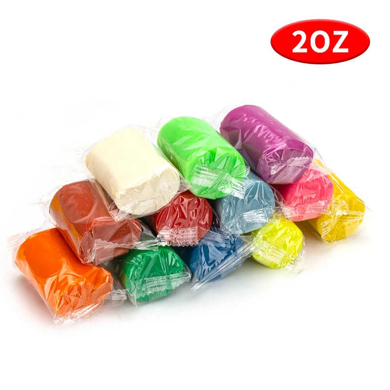 Non Toxic 2 OZ 50 grams Intelligent Educational Factory Supplier soft air dry Light Modelling Clay Slime Play dough Plasticine