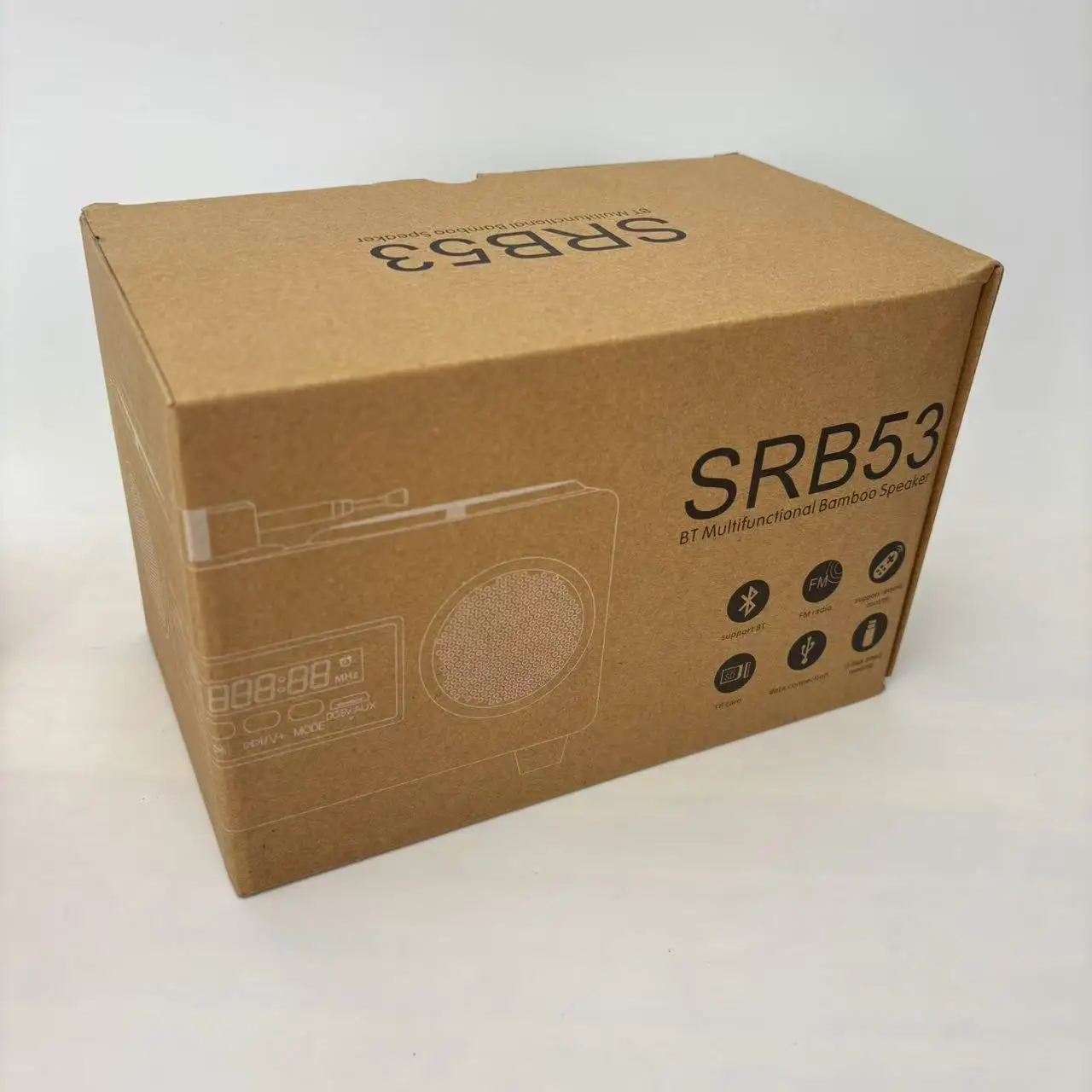 Custom Oem Mini Wood Bamboo Outdoor Fm Radio Speaker Rechargeable Bluetooth Bt Portable Wireless Loud Speaker Sound Music box