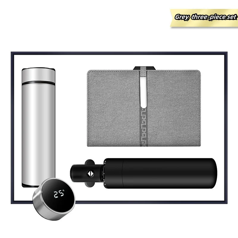 Annual Promotion Business stationery gift set 3 in 1 umbrella mug Notebook Vacuum Cup Office Accessory Custom Gift Set