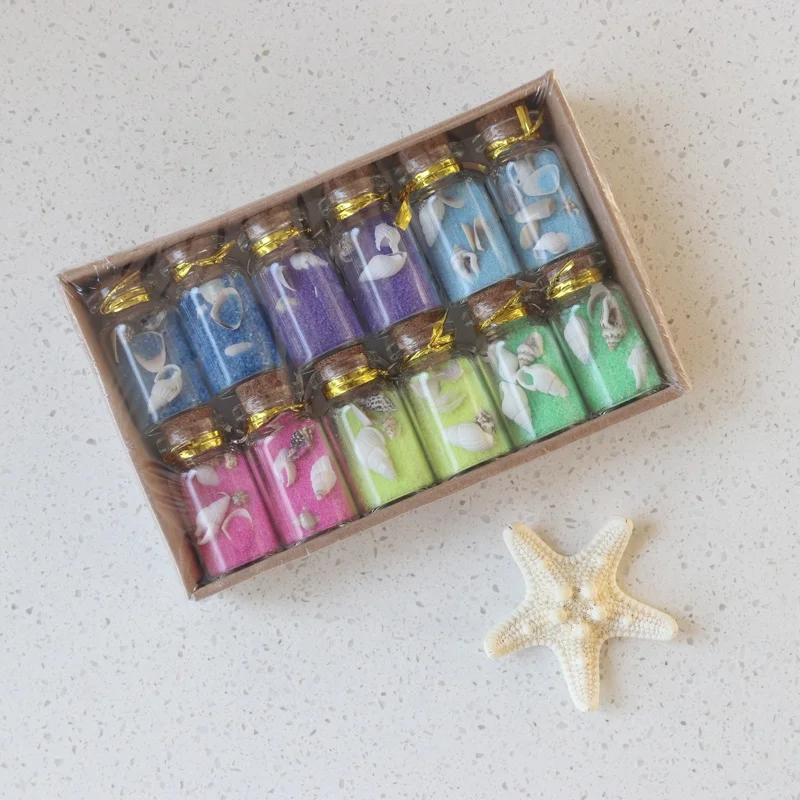 Shell Drift Lucky Glass Bottles for Sand Art Seashell Wishing Bottle for Birthday Gifts