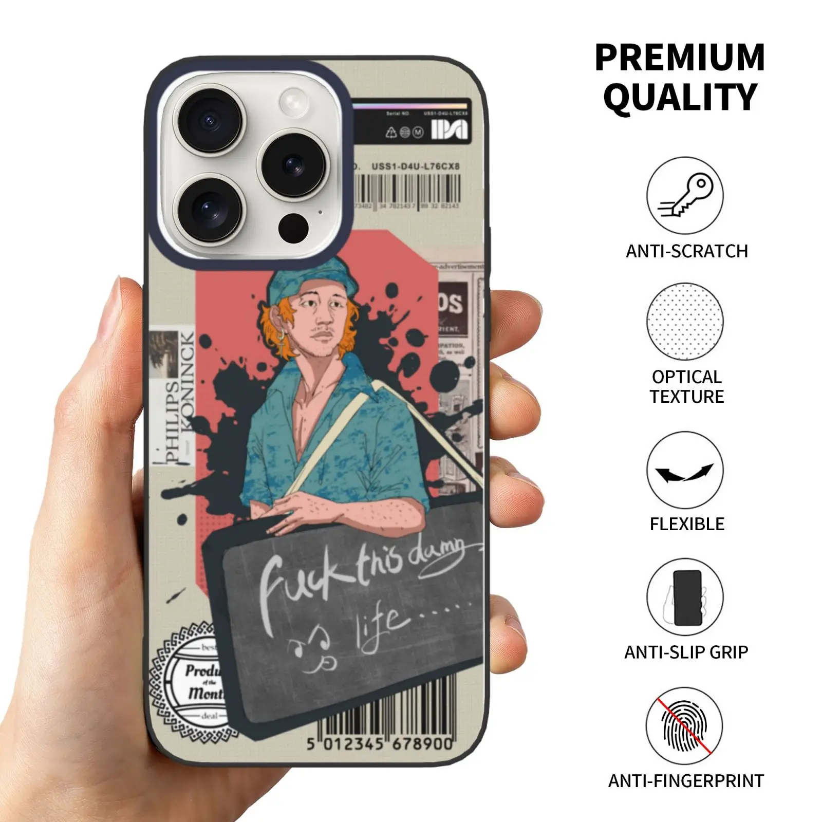Мягкий стеклянный чехол для iPhone 15 (Три головки камеры)