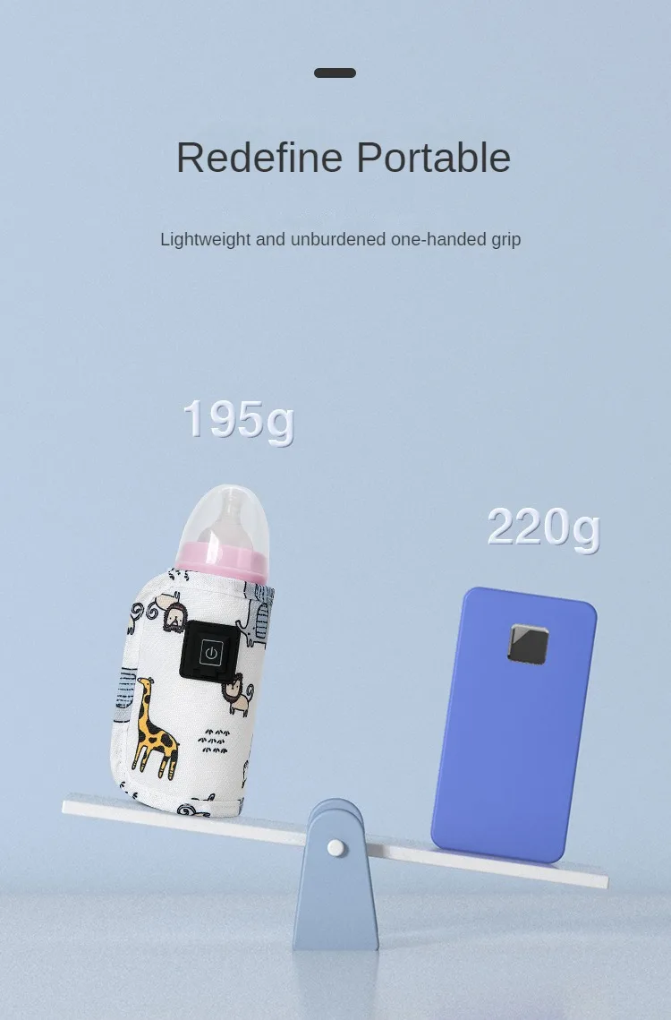 Bottle Insulation Cover USB Heating Constant Temperature Milk Warmer Outdoor Portable Feeding Bottle Protection Cover