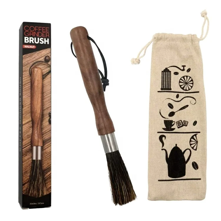 Инструмент для чистки эспрессо с сумкой хранения деревянной ручкой