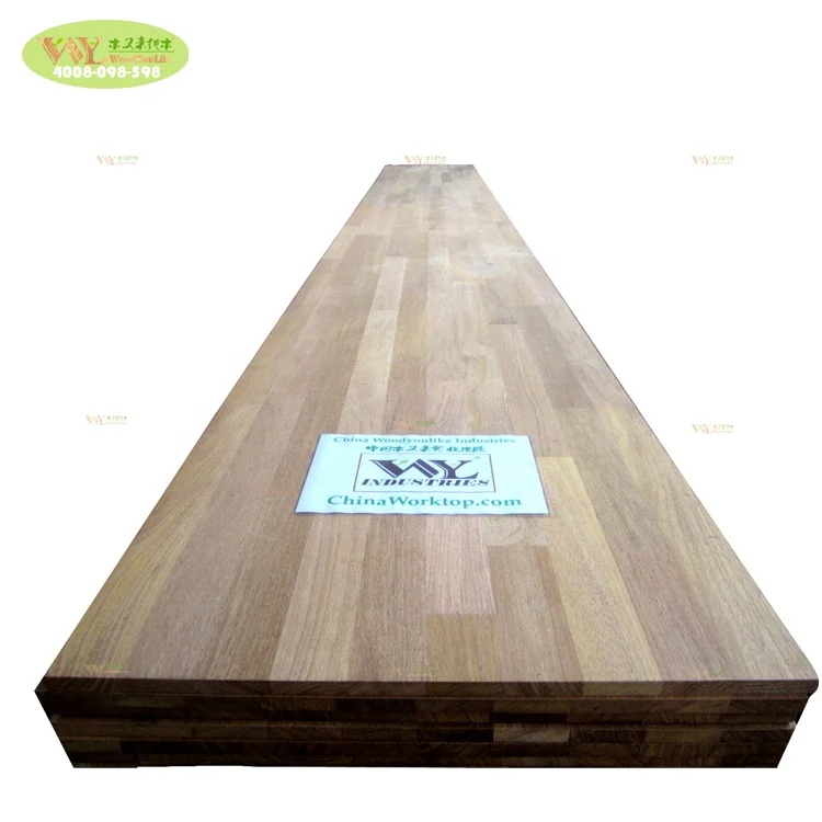 Factory Custom 18MM Merbau Finger Jointed Wood Panel / Multi Function Unfinished Merbau FJL Furniture Panel