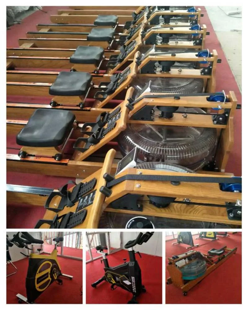 Wholesale manufacture Foldable Wooden Rower  Machine Cardio Machine Water Rowing machine