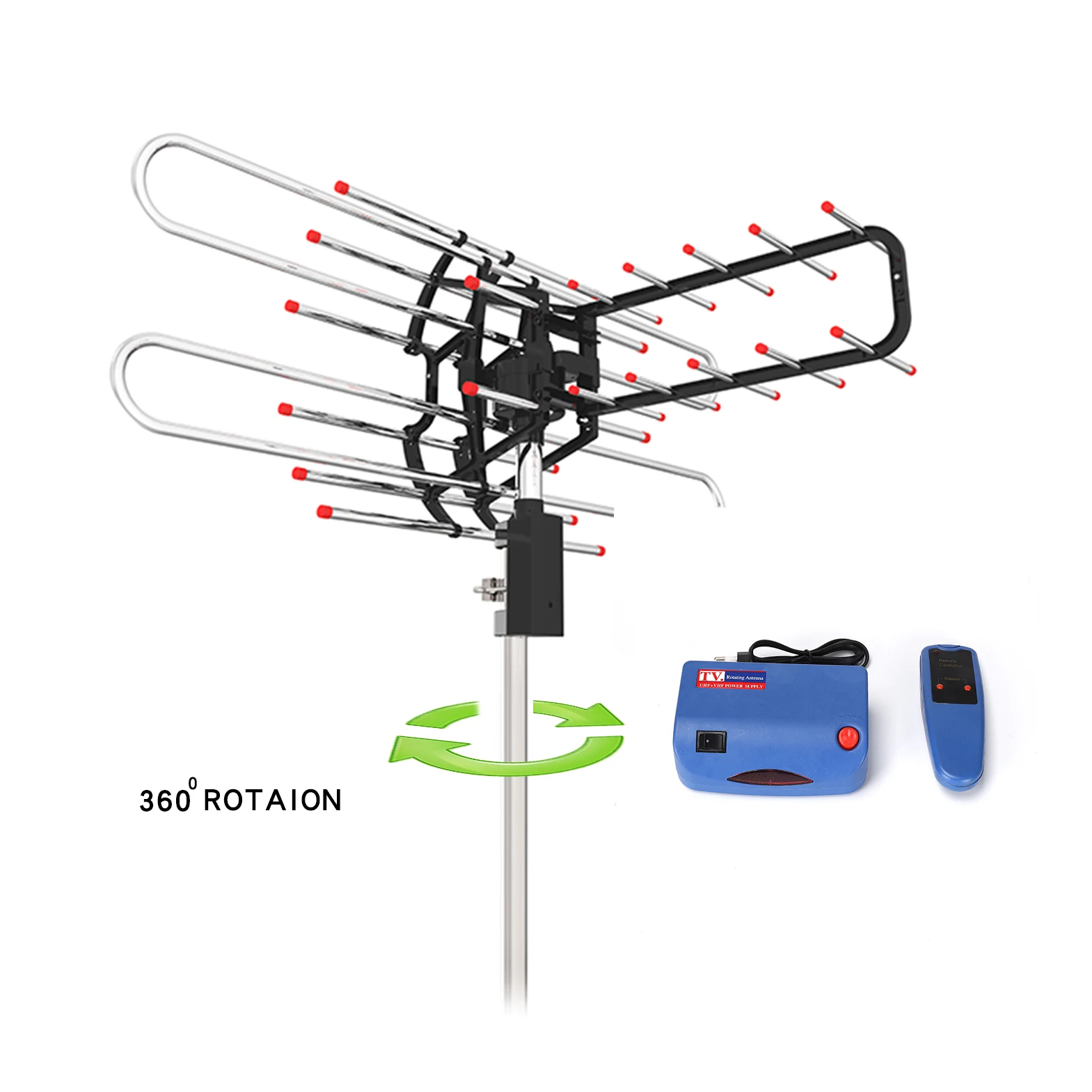 New Selling Long Range 360 Degree Tv Antena Digital Outdoor Hdtv Aerial Get 13 To 57 Tv Antenna For 4K Free Local Channels