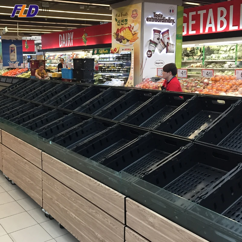 Ventilated Nestable Plastic Crate Storage Stackable Nestable Produce Crate