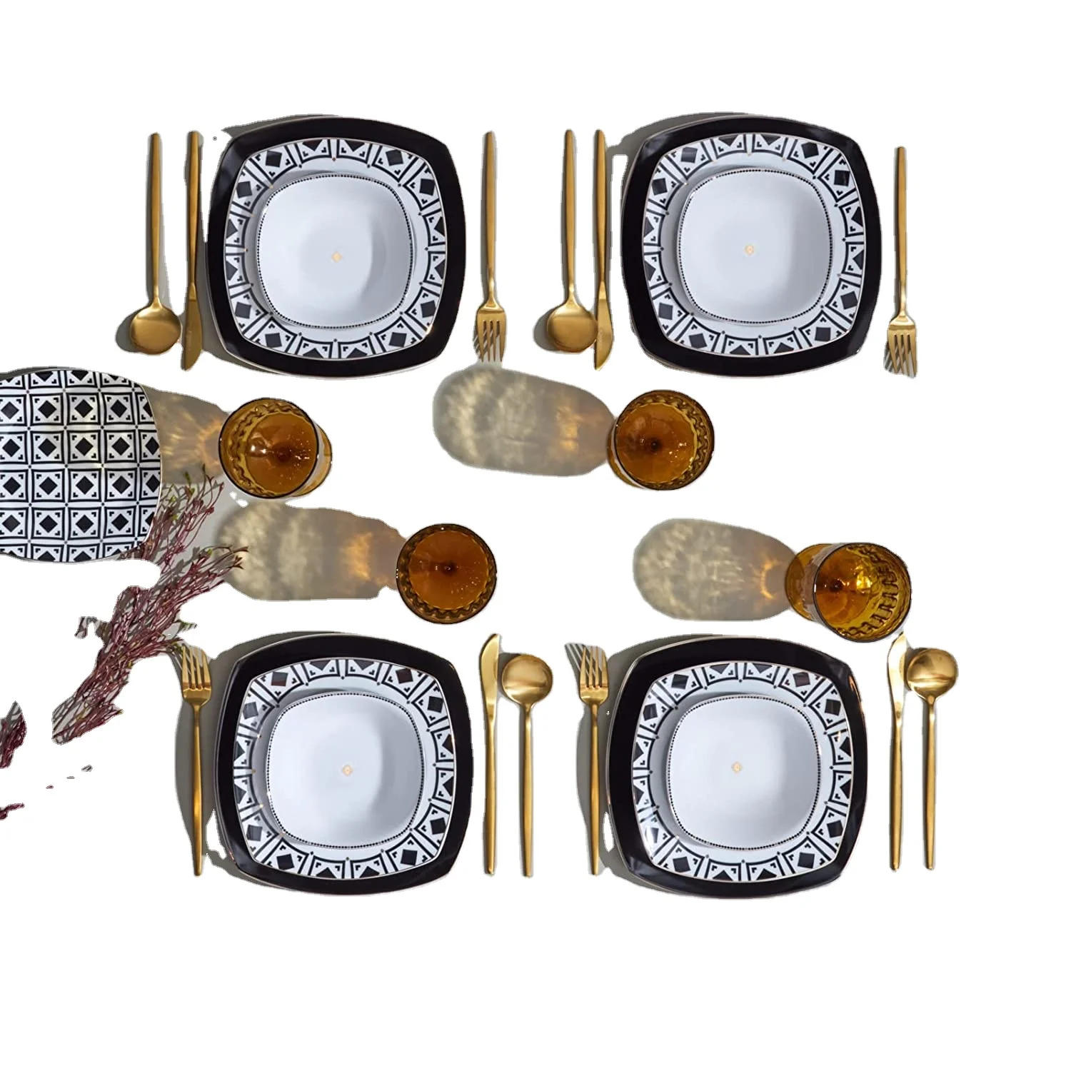 New Arrival China Wholesale Luxury 24pcs royal dinner set porcelain dinner /ceramic plates sets dinnerware tableware for 6