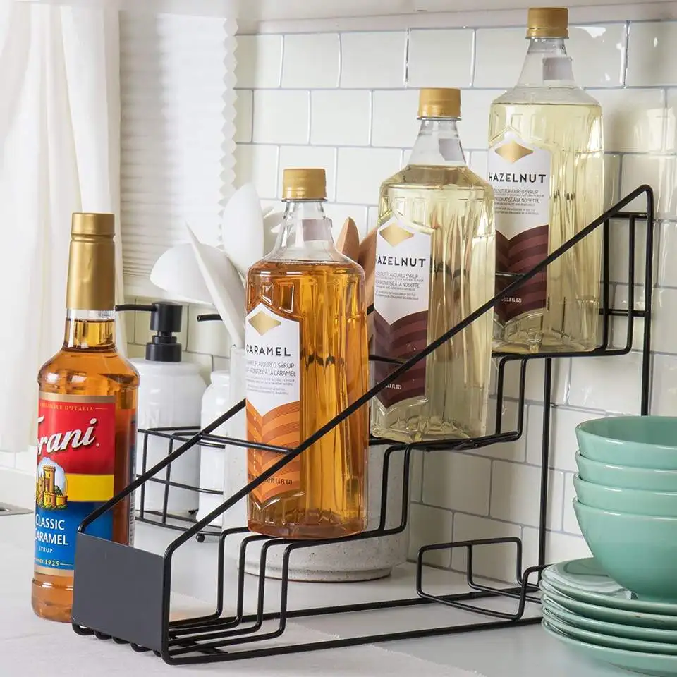 View larger image Add to Compare  Share Wire Metal Spice Jar Beverage Liquor Water Wine Bottle Display Rack