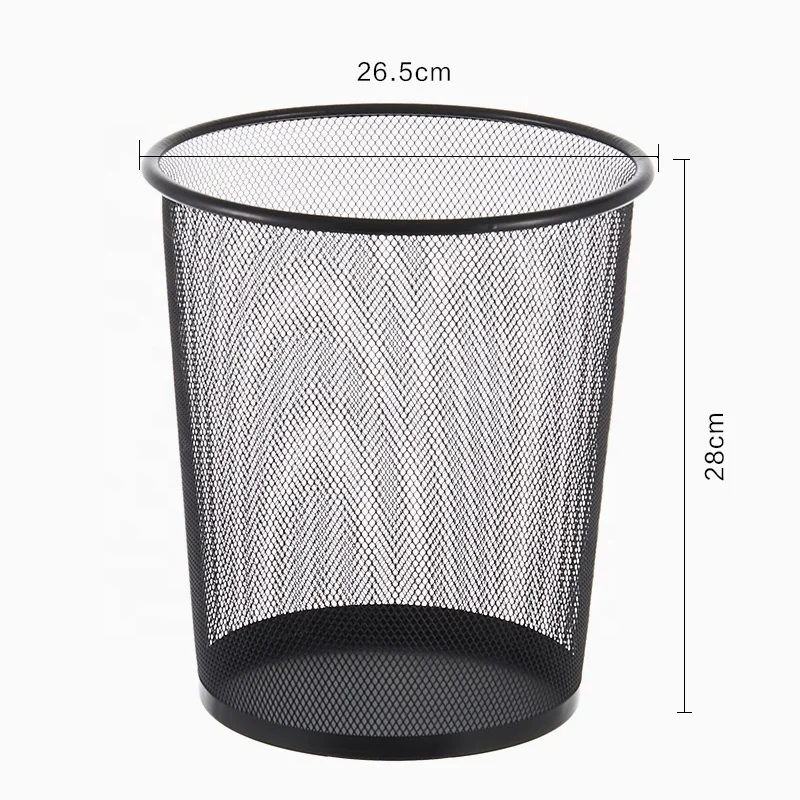 Recycling Bin Garbage Waste Baskets for Office Home Wire Trash Can Mesh Round Open metal waste bin