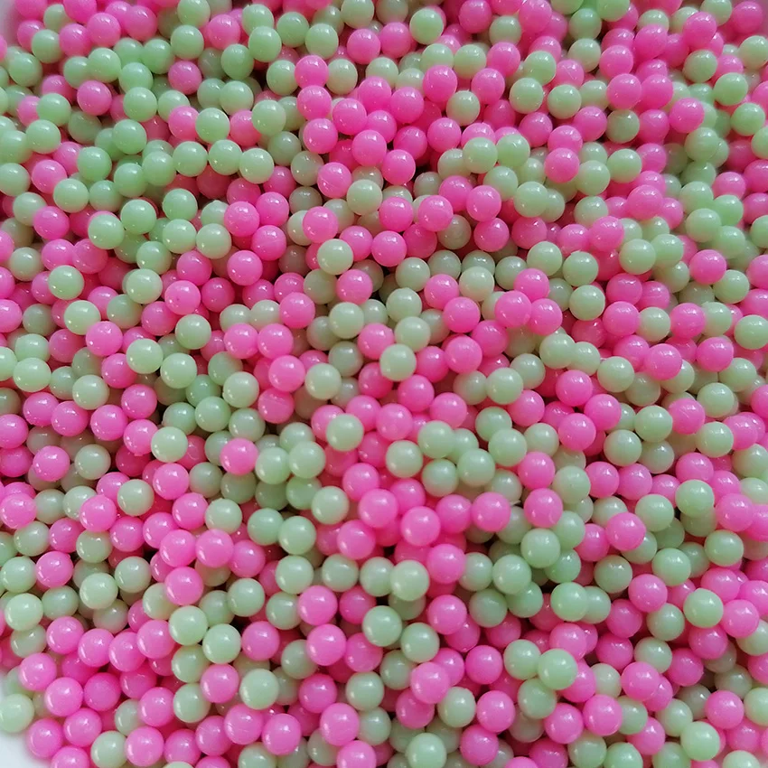 500g Solid Color Plastic Beads Imitation Loose Pearl Beads for DIY Craft Slime Filling