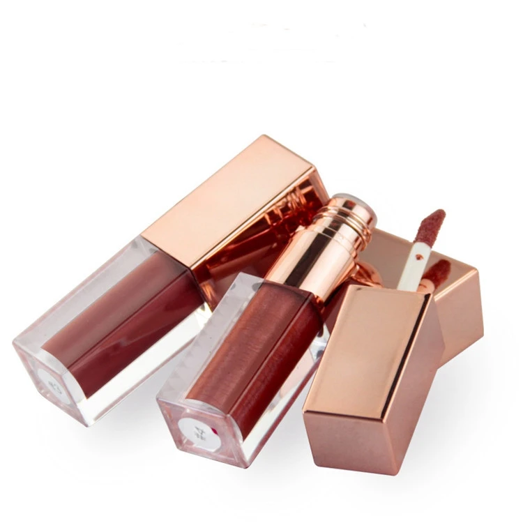 private labeling cute clear sparkle shiny red lip gloss with pigment glitter