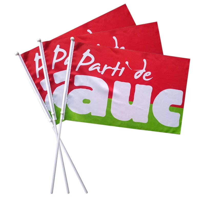 Custom printing fans waving banner hand flag with stick