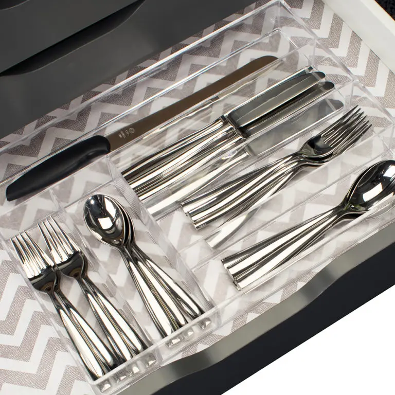 
Customized acrylic cutlery drawer organizer kitchen utensil accessories tray wholesale 
