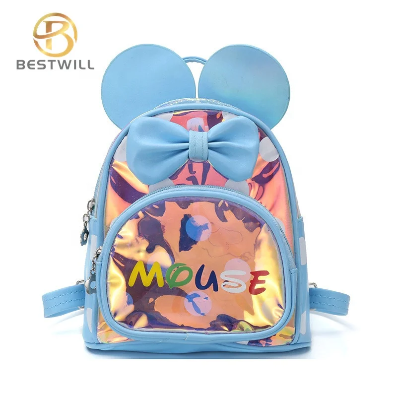 BESTWILL Factatory mochila transparente  bolsa de escuela de dibujos animados  colorida bolsa de escuela de infante con laser
