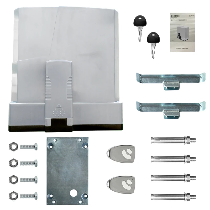 FORESEE DC24V Sliding Door Opener Motors Battery Automatic Sliding Gate Operator DC24V& AC110V/AC220V Dual Input