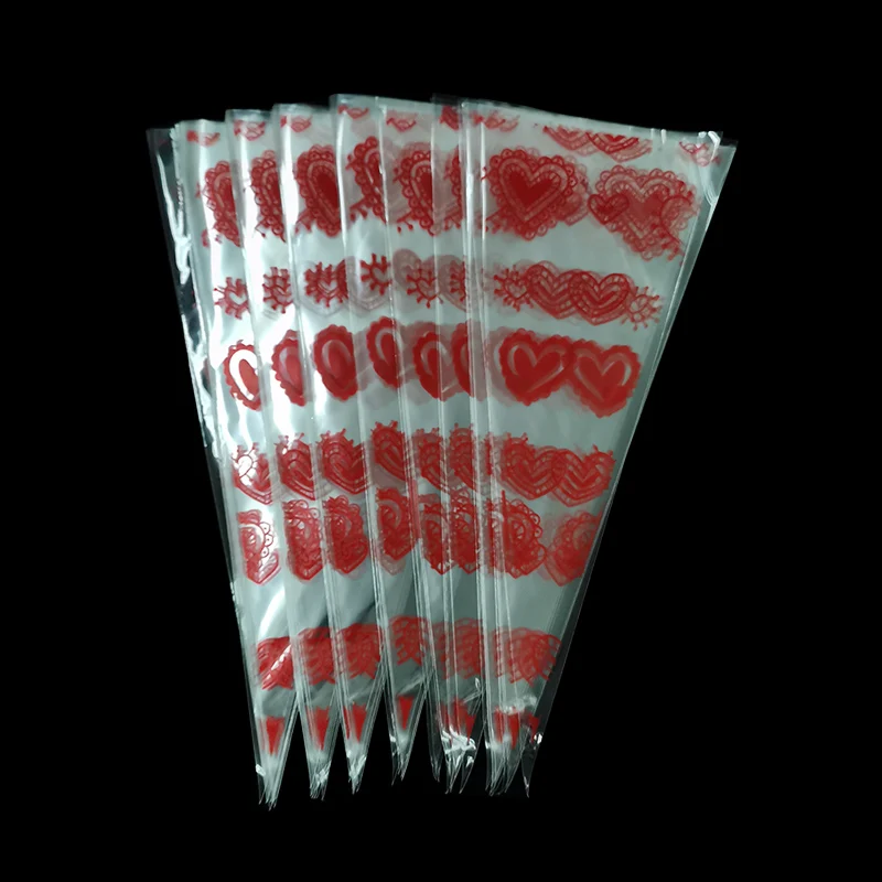 2024 Sales Promotion Popular Lollipop Bag Conical Plastic Bags Preserved Candy Chocolate Displaying Cellophane Cone Pastry Bag