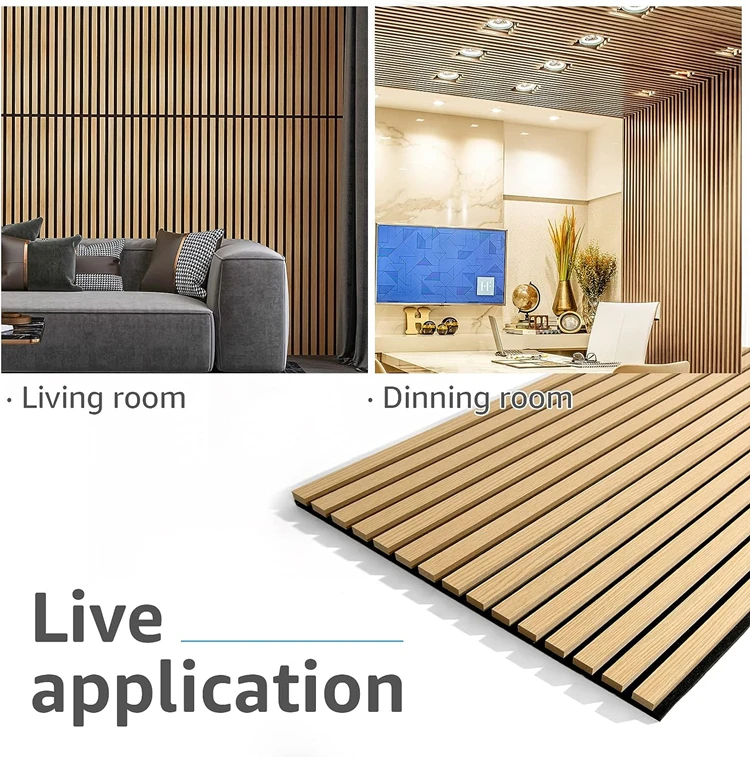 akupanel wood slat acoustic panels wooden slat wall panel Wood Acoustic Panels for Wall and Ceiling decoration