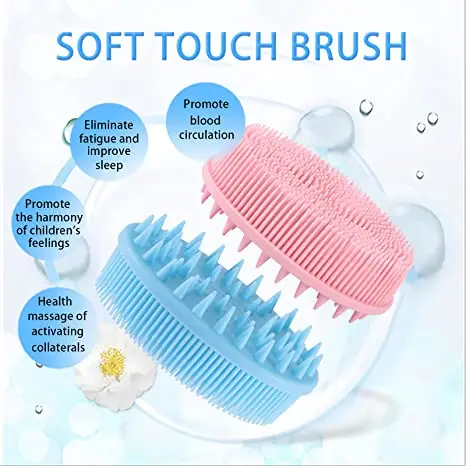 Amazon Hot Selling Exfoliating Silicone Body Scrubber Easy to Clean Shampoo Brush