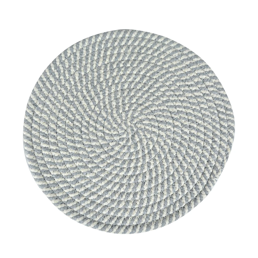 Cotton Table Mats and Round Cotton Rope Coasters for Drinks Cotton Woven Round Coasters Absorbent Heat Resistant
