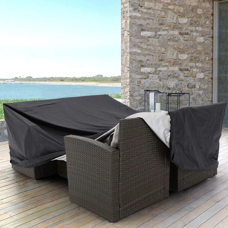 600D PVC durable square,rectangular or oval patio table with chair cover 100% waterproof outdoor furniture covers
