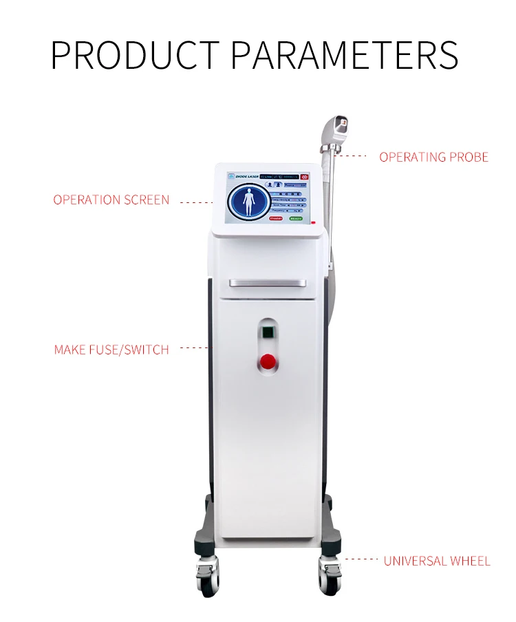 Professional Painless Depilation 808nm Diode Laser Hair Removal Ice Titanium Platinum Laser Machine 808nm Salon Beauty Equipment