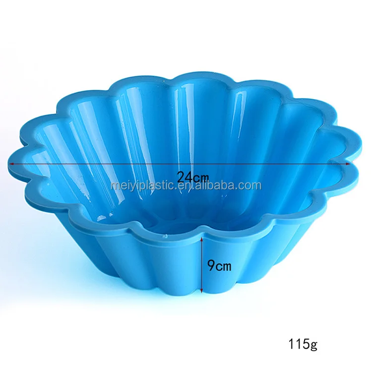 Silicone Large Cake Mold Flower Shaped Round Nonstick Baking Pan Cheesecake/Pie/Flan/Bread Baking Tray for Birthday, Anniversary