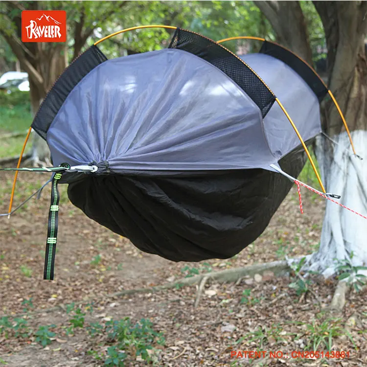 Outdoor Backpacking Parachute Swing Mosquito Net Portable Hammock With Waterproof Cover