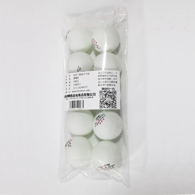 HUIESON 10pcs\bag OEM Cheap Custom Printing Logo 3 Stars 40mm Celluloid  Training   table tennis balls