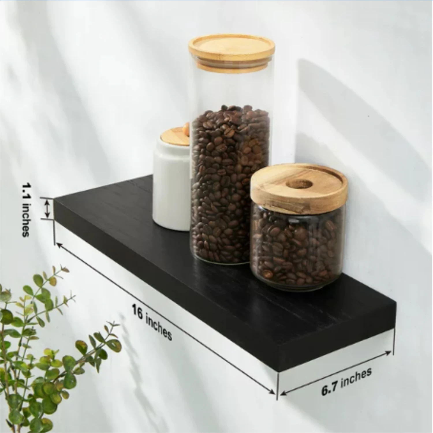 Factory Wholesales Set Of 3 Wall Mounted Rustic Wood Black Floating Shelves Wall Storage Shelves