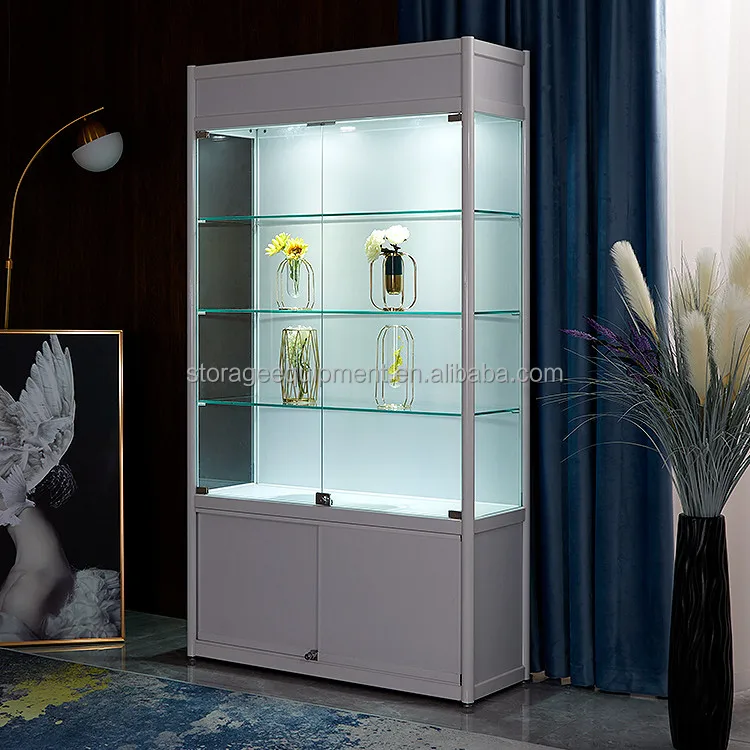 HOT SELLING aluminium glass rotating display case for shopping mall