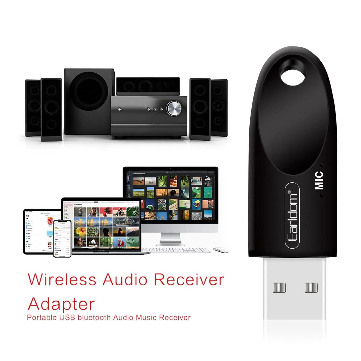 EARLDOM USB V5.0Wireless + EDR адаптер передатчик приемник аудио Bluetooth Dongle Беспроводной для компьютера ПК ноутбук