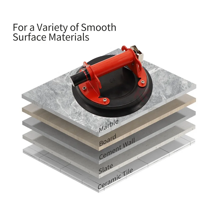 CE Certification Heavy Duty 8 Inch Vacuum Hand Pump Granite Glass Suction Cup Lifter for Hand Tools