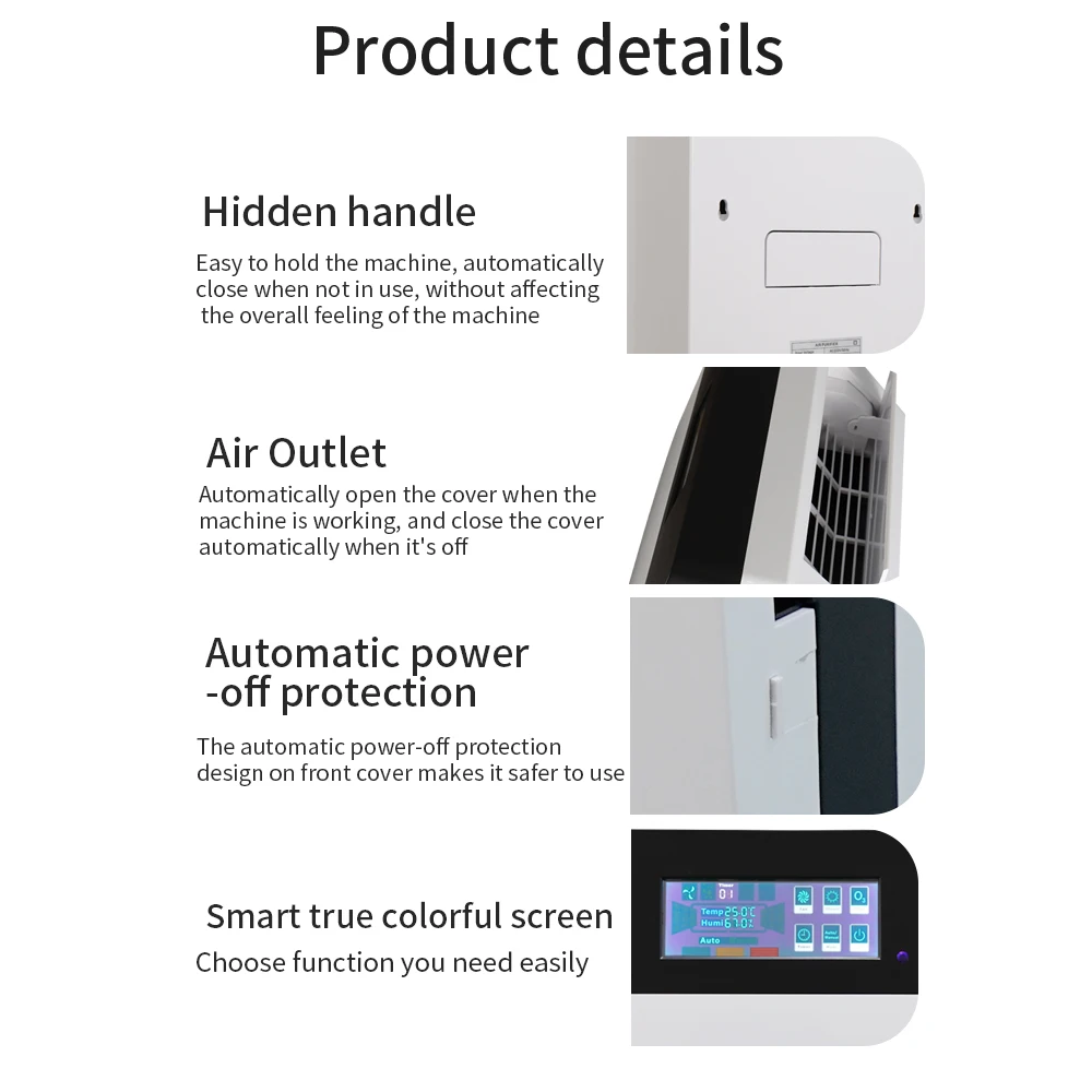 High Quality Air Cleaning Equipment Ozone Negative Ion UVC Home HEPA Filter Smoke Cleaner Floor Standing Air Purifier