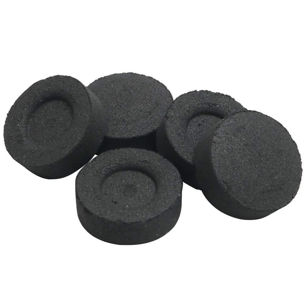 80 Pcs/box Wholesale Packaging Customization Round Hookah Charcoal Quick Burning Black Shisha Coal