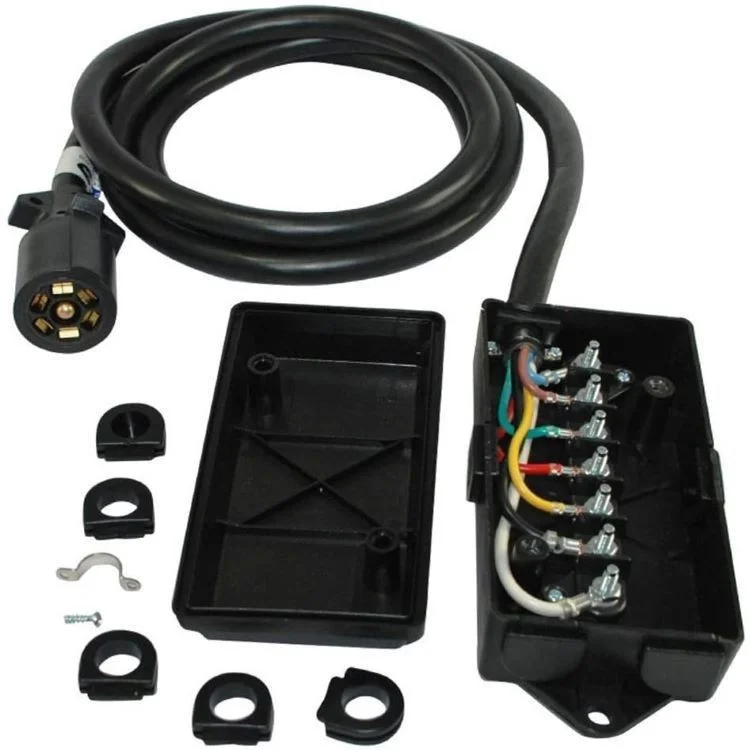 7-pin trailer power cable trailer plug cable7-way 6-foot Trailer plug wire harness kit RV blade molded wire connector