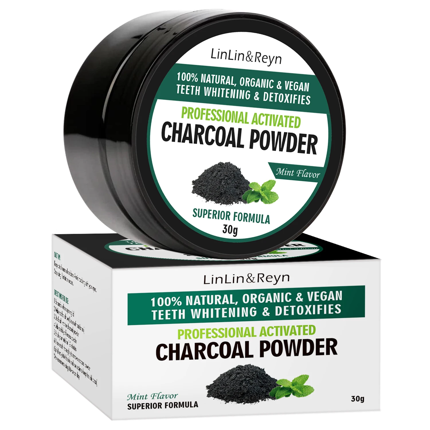100% Natural Organic Activated Coconut Shell Charcoal Teeth Whitening Bleaching Tooth Powder