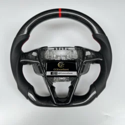 Factory price custom high quality 2015-2021 for ford edge real carbon fiber steering wheel with perforated leather