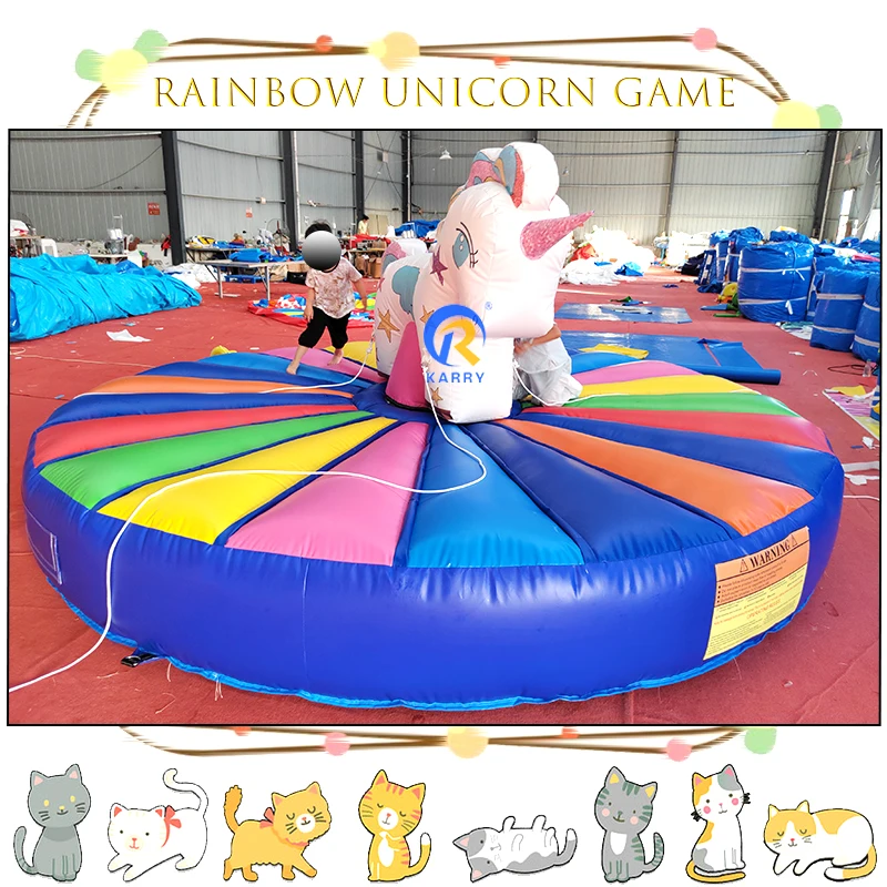 Cheap Unicorn inflatable ride-ons Inflatable Bull Fighting inflatable trampoline bouncer Bouncy Castle Carnival Games