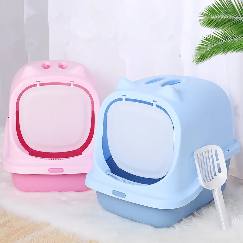  Taotao Pet новый дизайн большой запасной пластиковый Туалет для кошек закрытый туалет с бесплатной
