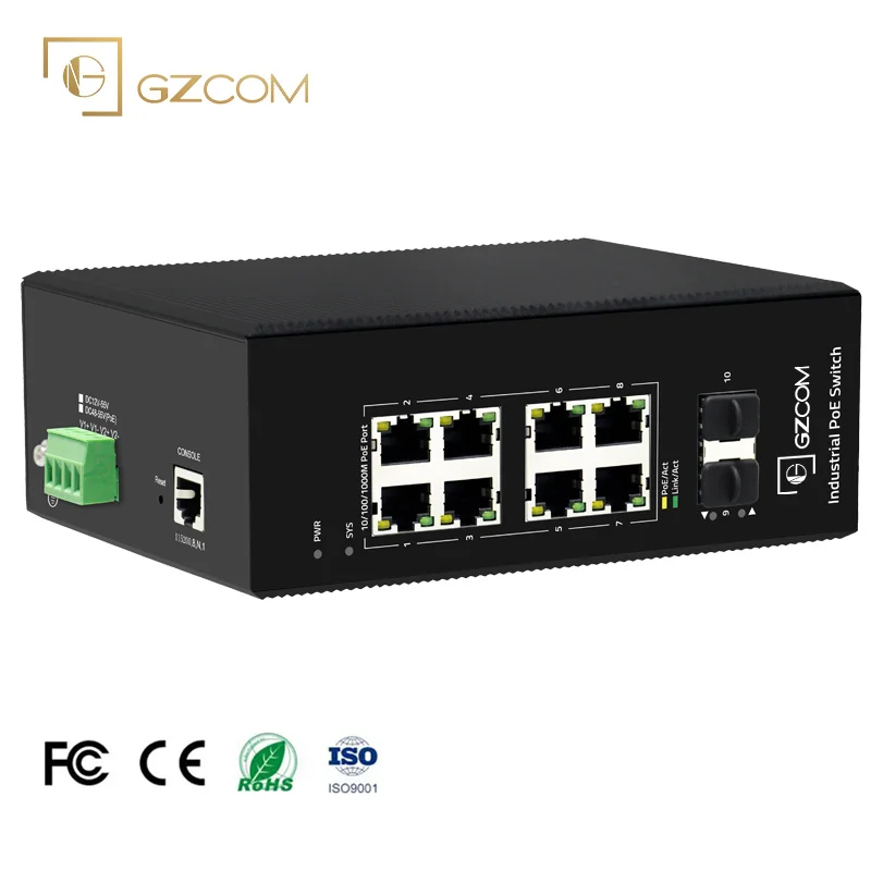 Hot Sale PoE Switch 8 Ports Gigabit L2 Managed Industrial Network PoE Switch with 2 2.5G SFP