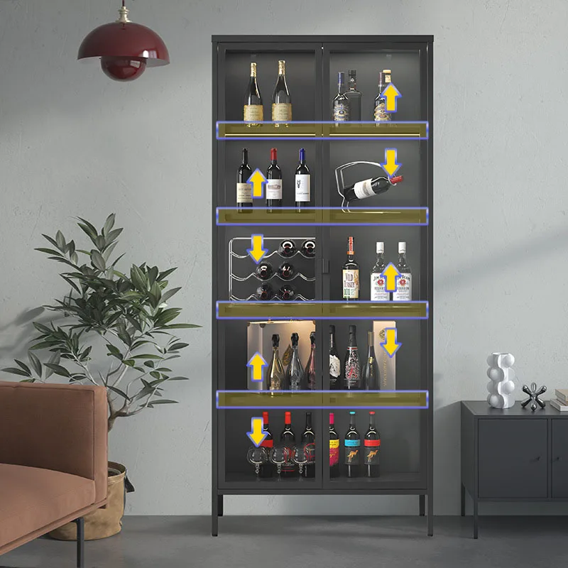 Популярный различный тип металлический шкаф для хранения стеклянный дисплея