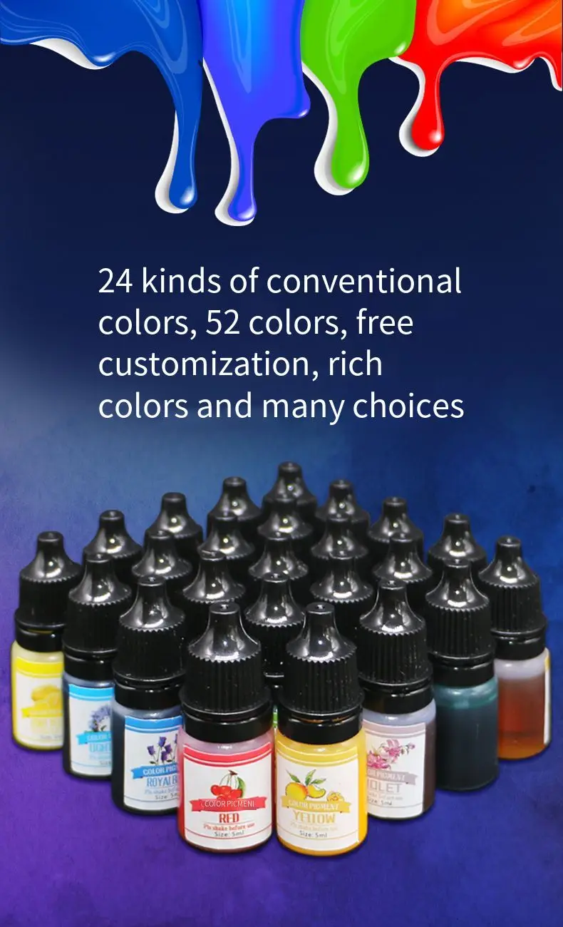 Пигмент для эпоксидной УФ смолы, 24 цвета, жидкая масляная, высокая концентрация, цветной гель-эссенция