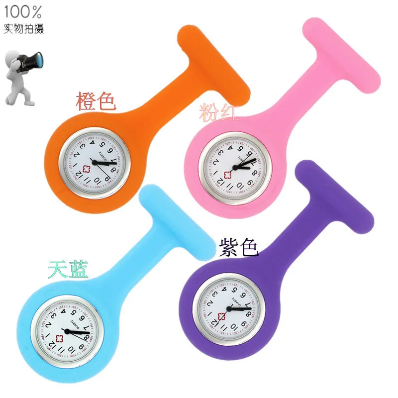 Soft Silicone Nurse Watch in Multi-Colors Durable Movement Breast Watch for Nurses Stock Household Sundries